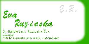 eva ruzicska business card